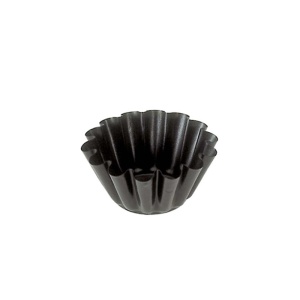 Forme Coacere Briose Margini Festonate, Ø 8 x H 4 cm, Otel Antiaderent, Set 12 buc