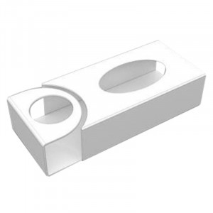 Glove Holder and Sanitising Bottle Ø 10.2 cm, White Plexiglas, 33.5 x 15 x H8 cm - Img 3