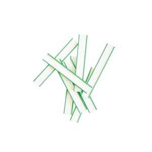 Két színű, fehér-zöld Clipband, 0,6 mm, 5 cm-es darabokra vágva, 500 db