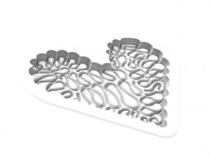 KIT Forme Silicon Tort 3D Love Hearts, 2 Forme Silicon Inima + Decor 21 X 17.3 X H2.1 cm + Decupator - Img 2