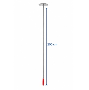 Lopata pentru Cenusa si Jar, Otel Inox 28 x 8 cm, Maner 200 cm Rosu