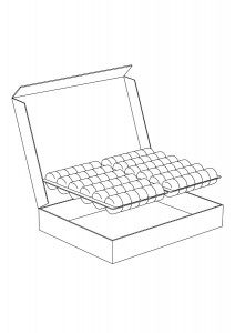 Makaróni / sütemény doboz x 20 db, 2x36 üreg Anyag Műanyag Átlátszó 29,5 x 38,5 x H 6 cm