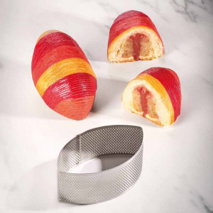 Microperforated Tarte Viennoiserie by Johan Martin Elipsa 12.5 x 7.4 x H 4.5 cm - Img 4