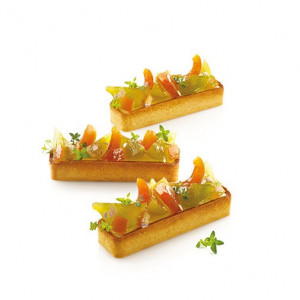 Mikroperforált hőre lágyuló réz 12 x 3,5 x h 2 cm, téglalap alakú, 6 darabos készlet - Img 4