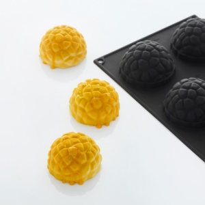 Mimosa silicone mould Ø 6.35 x H 4.4 cm, 6 cavities, 86 ml - Img 1