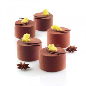 Monoportion Round Ø 7 x H 4,5 cm - комплект от 7 силиконови форми 35 продукта, тава 60x40 - Img 2