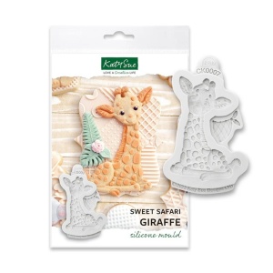Mulaj Silicon Baby Jungle Girafa si Bandana, 2 Subiecte Ø 1.8 si 8.3 cm - Img 1