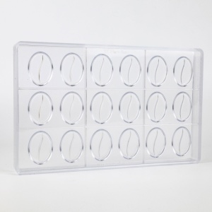 Napolitain csokoládé 4 x 2,8 x H 0,4 cm - Kávé Polikarbonát forma, 18 üreg, 4 gr. - Img 2