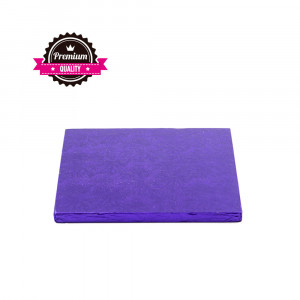 Négyzet alakú lila tortalap, 15 x 15 x H 1,2 cm