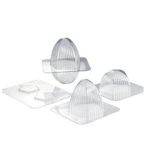 Oua 3D Ø 12 x H 18.5 cm - Set 2 Matrite Plastic Ciocolata - Img 3