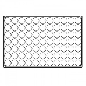 Pavoflex forma 60x40cm félgömb Ø4,2xh2,1cm, 77 üreg, 20 ml - Img 2