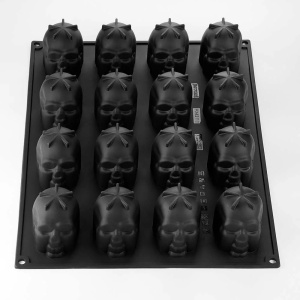 Pavoflex mould 30x40cm Skull 16 cavities, 5 x 7 x H 6 cm, 120 ml - Img 5