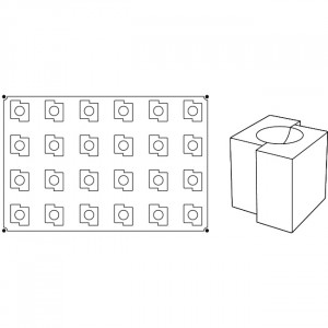 Pavoflex mould 60x40cm Tekno 5.8x5x5xh5cm, 24 cavities, 115 ml - Img 2