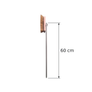 Perie Vatra Cuptor, 18 cm cu Fire Alama, Maner Aluminiu Netratat 60 cm