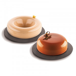 Plastic Cake Display Stand, Round Black Ø 16.5 x H 0.7 cm, Set 10 pcs - Img 3
