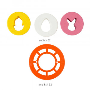 Plastic Cutters Mix &amp; Match Paste, Ø 3 and 6 x H 2.2 cm, 4 pieces - Img 2