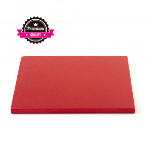 Platou Tort Patrat Rosu, 35 x 35 x H 1.2 cm