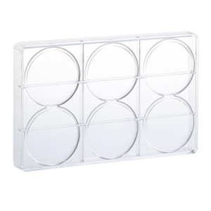 Polikarbonát forma 24 csokoládé praliné modell Deco Cerc Cerc Cerc Ø 7,5 x H 0,5 cm, 27,5x17,5 cm, 25 gr - Img 2