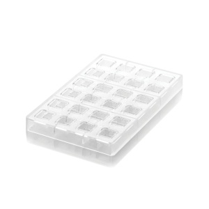 Polycarbonate mould 24 Chocolate Pralines 2.5 x 2.5 x H 1.5 cm, 17.5 x 27.5 cm (CH015), 8.9 ml - Img 2