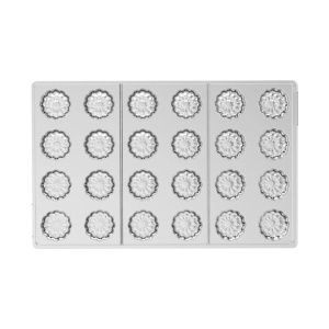 Polycarbonate mould 24 Praline Praline Canes, Ø 2.5 x H 2.2 cm, 17.5 x 27.5 cm (CH051), 8 ml - Img 2
