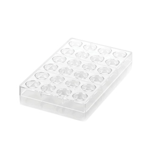 Polycarbonate mould 24 Semi-spherical polycarbonate mould Ø 3.1 x H 1.6 cm, 17.5 x 27.5 cm (CH013), 8.5 ml - Img 2