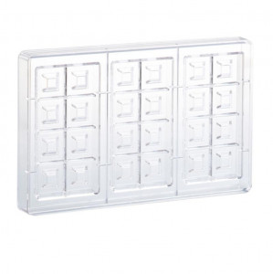 Polycarbonate mould 3 bars Chocolate Block 100 gr, 27.5x17.5 cm - Img 2