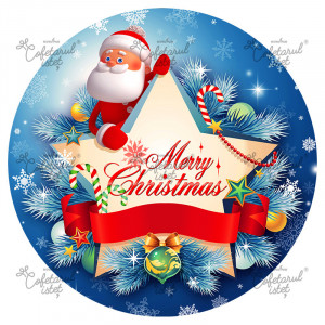 Printed Christmas wafer Model 5, Ø 20 - Istet Confectioner