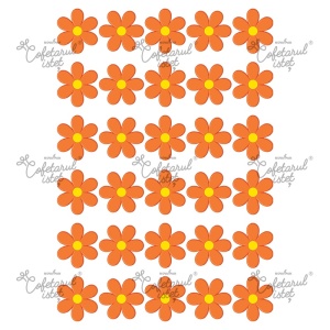 Printed Sugar Paste Flowers Model 14, 30 Decorations Ø 4 cm, A4 - Confectioner Istet