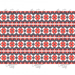 Printed Waffle Decor Traditional Model 7, 4 Decor Band 5 x 29 cm, A4 - Confectioner Istet
