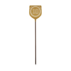 Professional Square Perforated Pizza Shovel Model 10 Gold, Anodised Aluminium 36x36 cm, Handle 120 cm