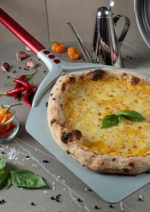 Professzionális perforált négyzet alakú négyzet alakú pizzalapát Tulipán, eloxált alumínium, 33×33 cm, nyél 120 cm - Img 3