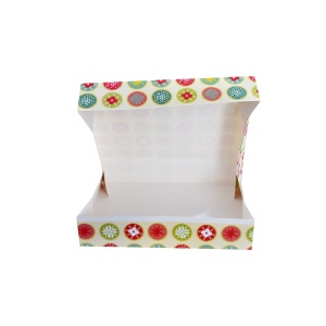 Rectangular Desert Box, Cardboard Kaleidoscope Design 34 x 24.5 x H 7 cm - Img 3