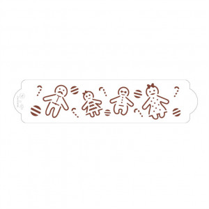 *Sablon Plastic Lateral Christmas Decor - Gingerbread Family, 30 x 7 cm