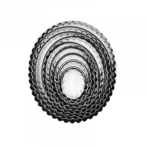 Scalloped Oval - Stainless Steel Cutters Ø 3.4 - 11.7 x H 2 cm, Box 9 pcs - Img 3