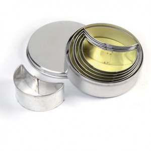 Semiluna - Stainless Steel Cutters Ø 3 - 6.5 x H 3 cm, Box 6 pcs