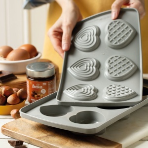 Set 2 Forme Silicon Inima 2 Modele 2.87 - 3 x 1.65 - 1.75 x H 0.1 - 3.5 cm, 6 cavitati - Img 5