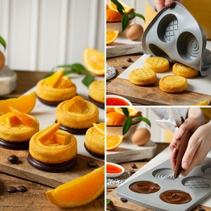 Set of 2 Silicon Biscuit Moulds 2 Models 2.87 - 3 x 1.65 - 1.75 x H 0.1 - 3.5 cm, 6 cavities - Img 4