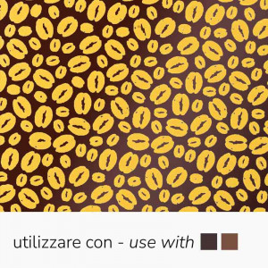 Set of 30 Transfer Sheets Chocolate Decor Chocolate Yellow Coffee Bean, 34 x 26.5 cm