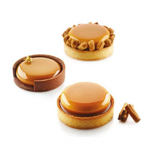 Set Tarte Ø 8 cm, 6 Microperforated Copper + Silicon Mould 6 cavities - Img 2