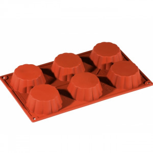 Silicon Brioche/Savarin mould Ø7.9xh3cm, 6 cavities