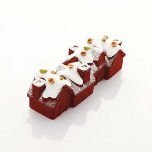 Silicon Cake Tin 3D Chalet 25 x 8.3 x H 9 cm, 1230 ml - Img 1
