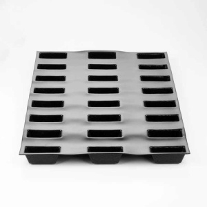 Silicon Fibreform mould 60x40cm 24 cav. Rectangles 8 x 3 x H 3 cm, 55 ml - Img 2
