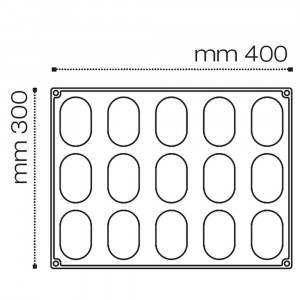 Silicon Miss mould, Single-portion 7.8 x 4.8 x h 3.3 cm, 90 ml, 15 cavities - Img 2