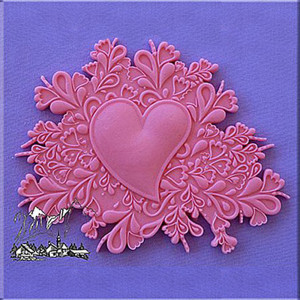 Silicon mould Heart Decor 13.5 x 11.6 cm - Img 1
