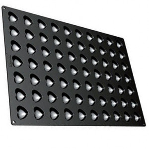 Silicon mould Heart Mignon 3.6 x 3.9 x h 1.6 cm, 70 cavities, 11 ml (SQ032) - Img 2