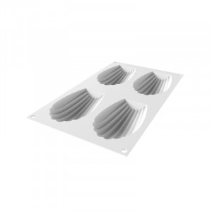 Silicon mould Madeleine XL 11.7 x 7 x H 2.2 cm, 4 cavities, 95 ml - Img 4