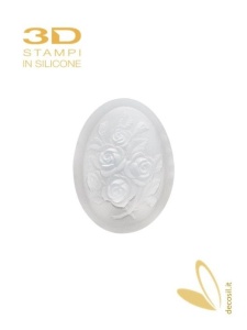 Silicon Mould Small Egg Decorated with Roses, Ø 5.8 x H 8 cm - Img 2