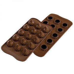 Silicon Praline mould Silikomart 3D Flame Ø 2.7 x H 2.8 cm, 8 ml, 15 cavities (SCG47)