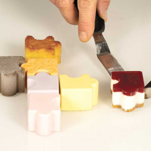 Silicon Puzzle Shape 4.2 x 3.4 x H 2.8 cm, 16 cavities + cutter, 30 ml - Img 3