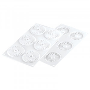 Silicon TOP shape / Plisse insert Ø 7.5 x H 0.7 cm, 6 cavities (PLISSÉ 23) - Img 2